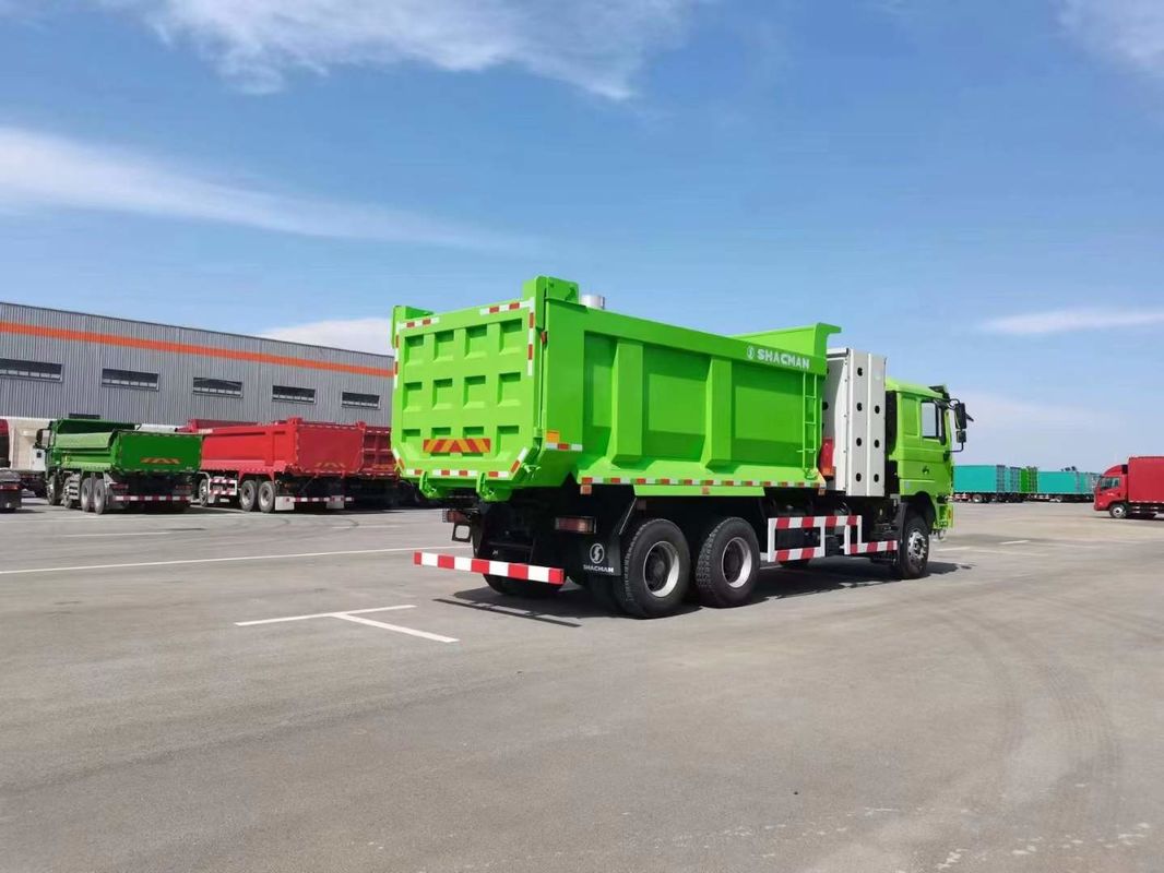 10 wielen SHACMAN F3000 CNG Dump Truck 6x4 Euro V WEICHAI-430HP Groen Perfect voor bouw en mijnbouw