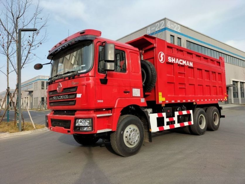 SHACMAN F3000 Tipper Dump Truck 6x4 WP10.380Hp EuroII Rood 10 banden met 5175mm