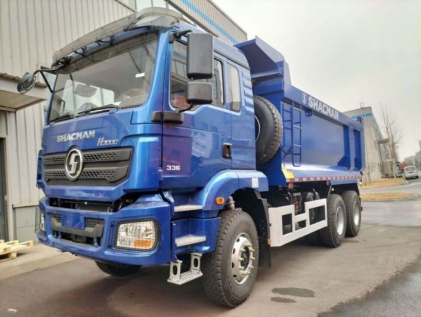 SHACMAN Dump Truck 6x4 H3000 340 EuroII Blauwe vrachtdoos voor U-type tipper