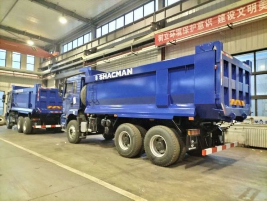SHACMAN U-Cargo doos Dump Truck 6x4 H3000 380 EuroII Blue Tipper Standard cabine 12.00R20 banden