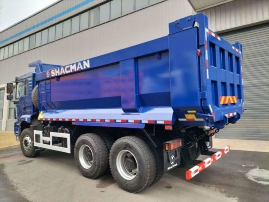 SHACMAN U-Cargo doos Dump Truck 6x4 H3000 380 EuroII Blue Tipper Standard cabine 12.00R20 banden