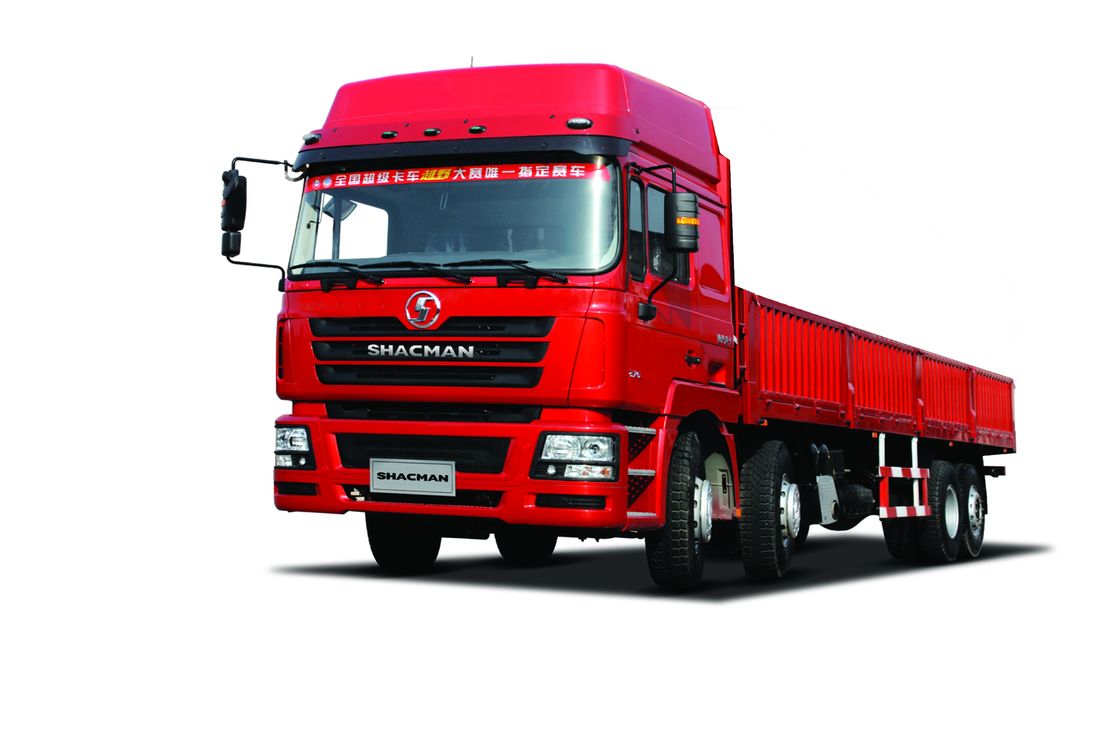 SHACMAN F3000 Red Truck 8×4 WEICHAI 380hp EuroII 12 wiel vrachtwagen