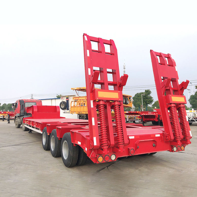 CIMC zware lage-bed half-trailer Truck FUWA 3 axel Transport van apparatuur