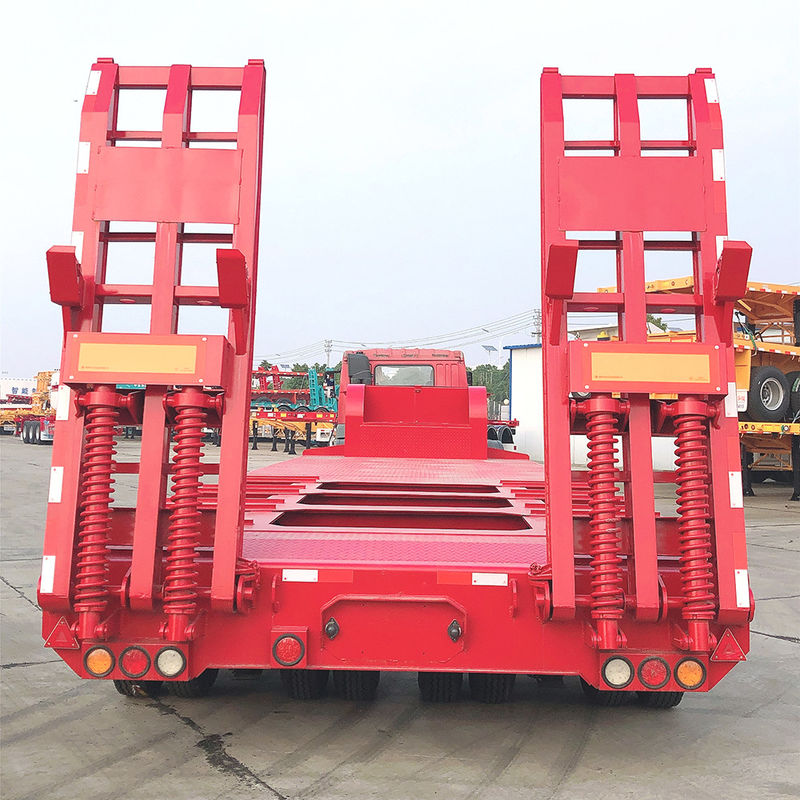 CIMC 3 As LowBed Semi-trailer Truck Trailer Equipment Transport Hydraulisch Lifting Low Boy Trailer FUWA As Zware Dut