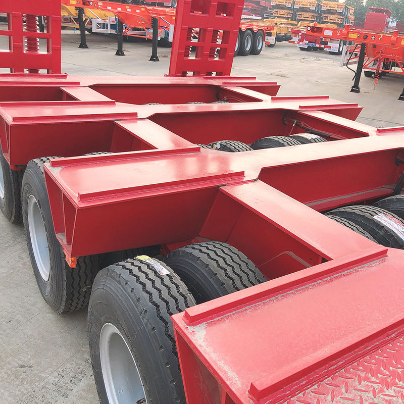 CIMC 3 As LowBed Semi-trailer Truck Trailer Equipment Transport Hydraulisch Lifting Low Boy Trailer FUWA As Zware Dut