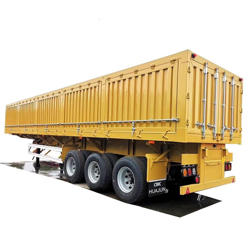 CIMC HUAJUN 3 Achsel Side Dump Semi-trailer voor zwaar werk met slotbalk 60 ton