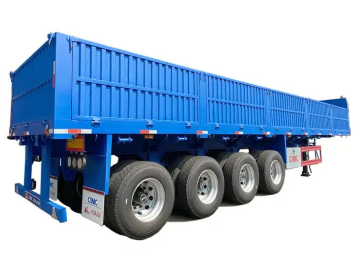 CIMC 4-assige platte oplegger met 1000 mm zijwand 40Ton-transportrijtuig