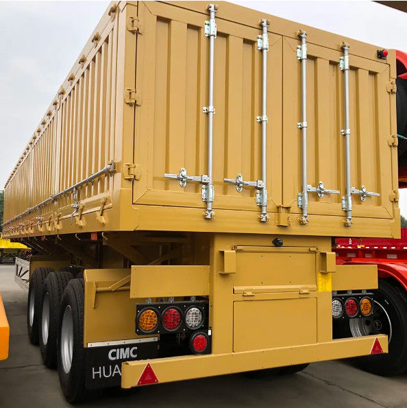CIMC HUAJUN 3 Achsel Side Dump Semi-trailer voor zwaar werk met slotbalk 60 ton